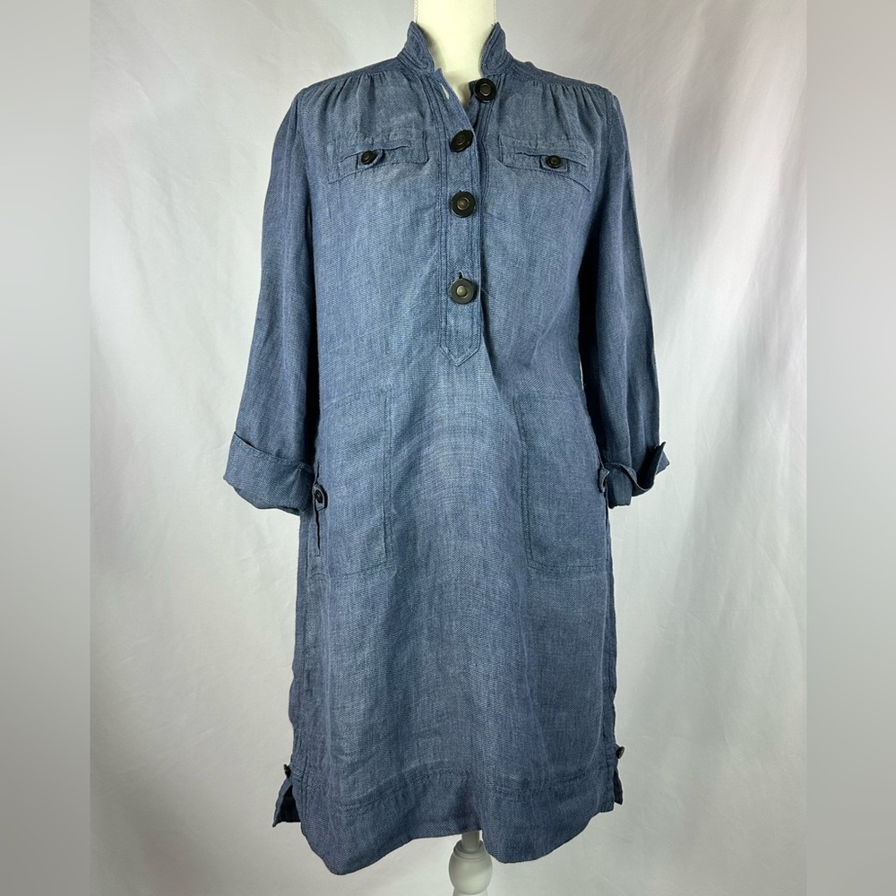 Chico’s Blue Denim-Colored Linen Dress - Size 1